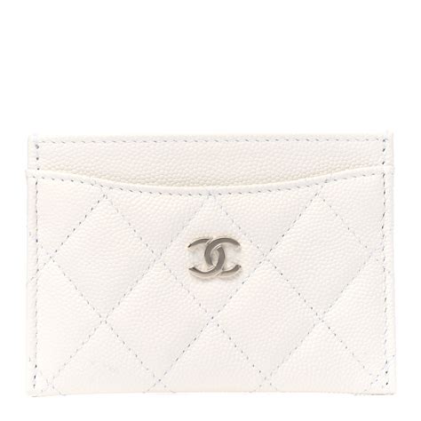 chanel white card holder